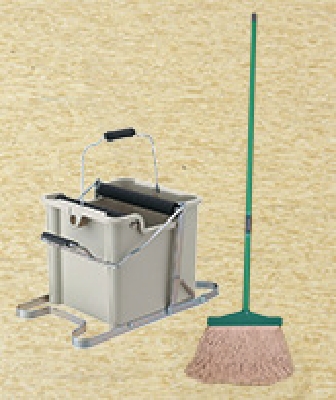 床モップと絞り器または使い捨てペーパーモップ