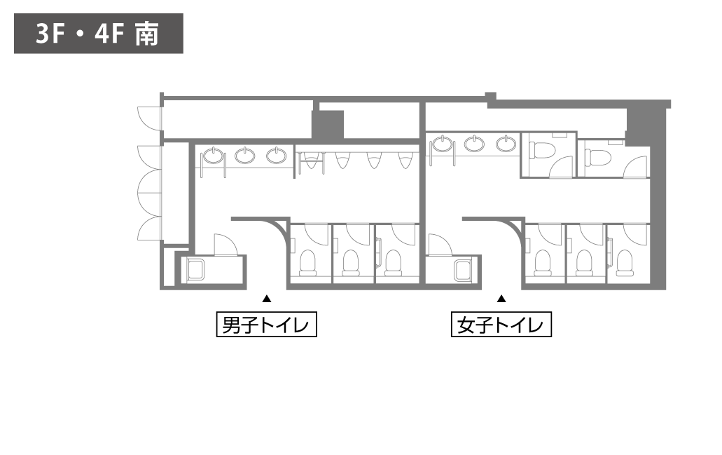 庄内コラボセンター（ショコラ）トイレデータ 3F・4F南