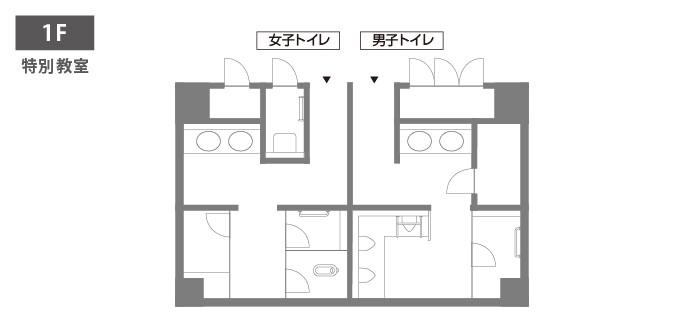 茅野市立永明小学校・茅野市立永明中学校トイレデータ 1F 特別教室